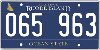 RI license plate 065963