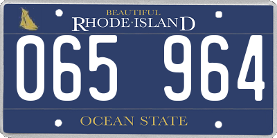 RI license plate 065964