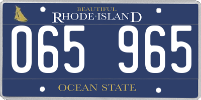 RI license plate 065965