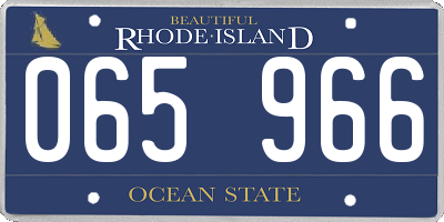 RI license plate 065966