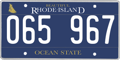 RI license plate 065967