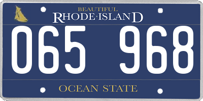 RI license plate 065968