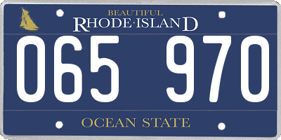 RI license plate 065970