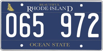 RI license plate 065972