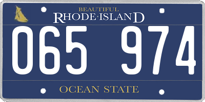 RI license plate 065974