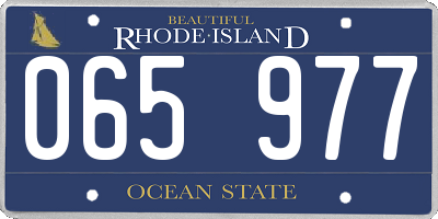 RI license plate 065977