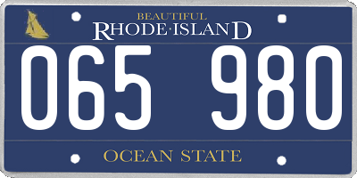 RI license plate 065980