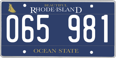 RI license plate 065981