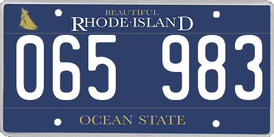 RI license plate 065983