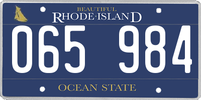 RI license plate 065984