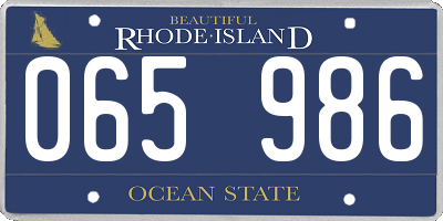 RI license plate 065986
