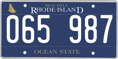 RI license plate 065987