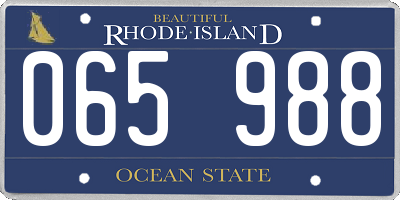 RI license plate 065988