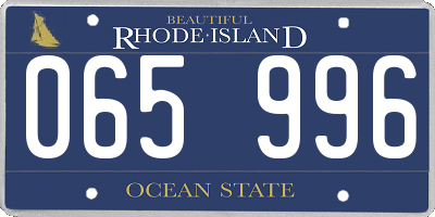 RI license plate 065996