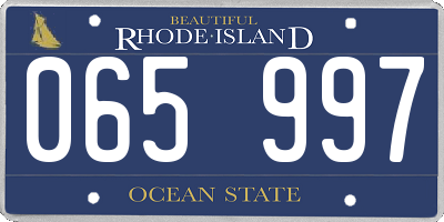 RI license plate 065997