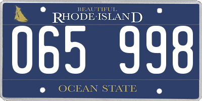 RI license plate 065998
