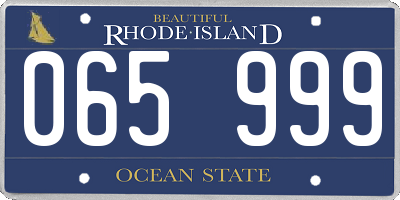 RI license plate 065999