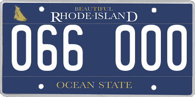 RI license plate 066000
