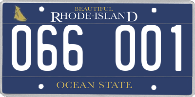 RI license plate 066001