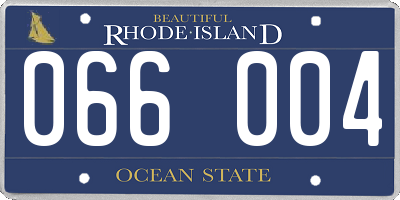 RI license plate 066004