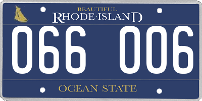 RI license plate 066006