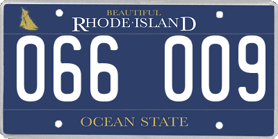 RI license plate 066009