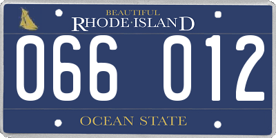 RI license plate 066012