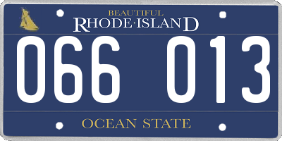 RI license plate 066013