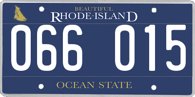 RI license plate 066015
