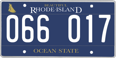 RI license plate 066017
