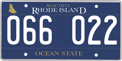 RI license plate 066022