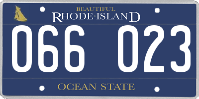 RI license plate 066023
