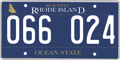 RI license plate 066024
