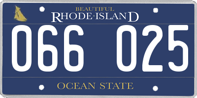 RI license plate 066025