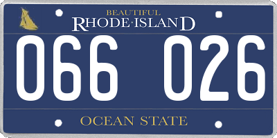RI license plate 066026