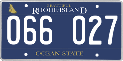 RI license plate 066027