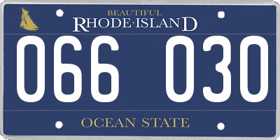 RI license plate 066030