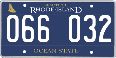 RI license plate 066032