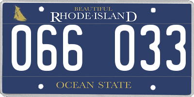 RI license plate 066033