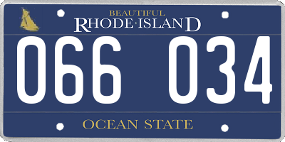 RI license plate 066034