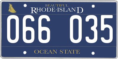 RI license plate 066035