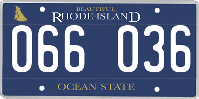 RI license plate 066036