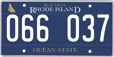 RI license plate 066037