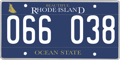RI license plate 066038