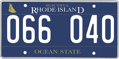 RI license plate 066040