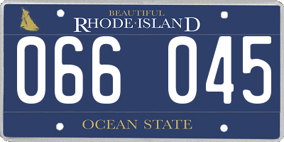RI license plate 066045