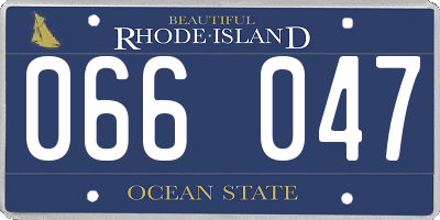 RI license plate 066047