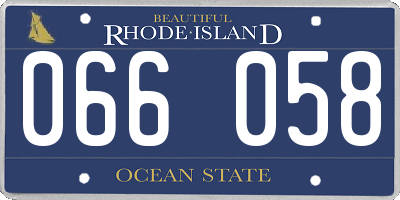 RI license plate 066058