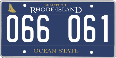 RI license plate 066061