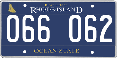 RI license plate 066062